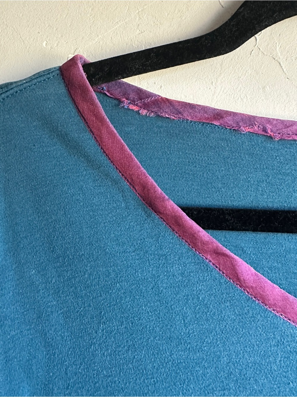 Teal Purple Fairy Grunge Boho Layered Bell Ruffle Sleeve Top Whimsigoth Sz L - Picture 7 of 12